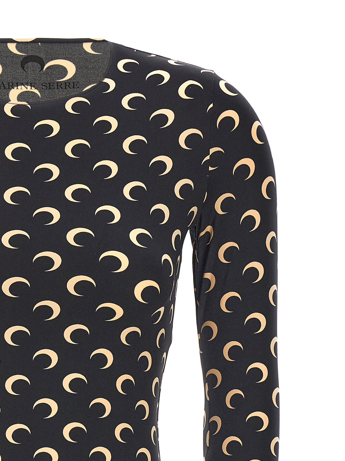 Marine Serre Black Polyamide Long Sleeve T-Shirt