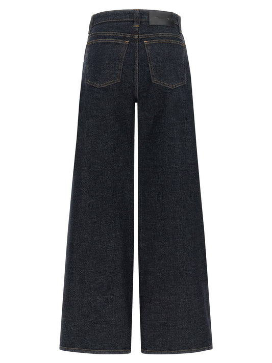 Khaite Blue Cotton Flared Jeans