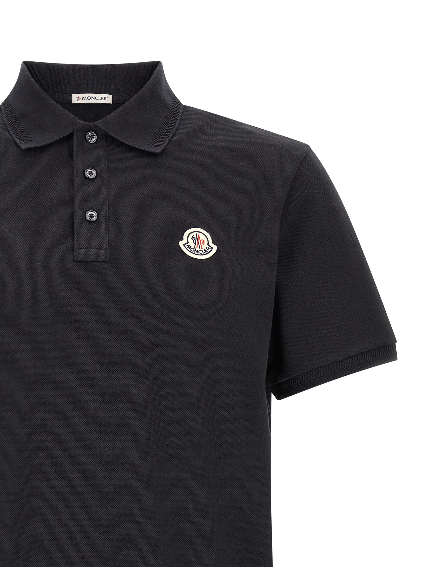 Moncler Blue Cotton Polo Shirt