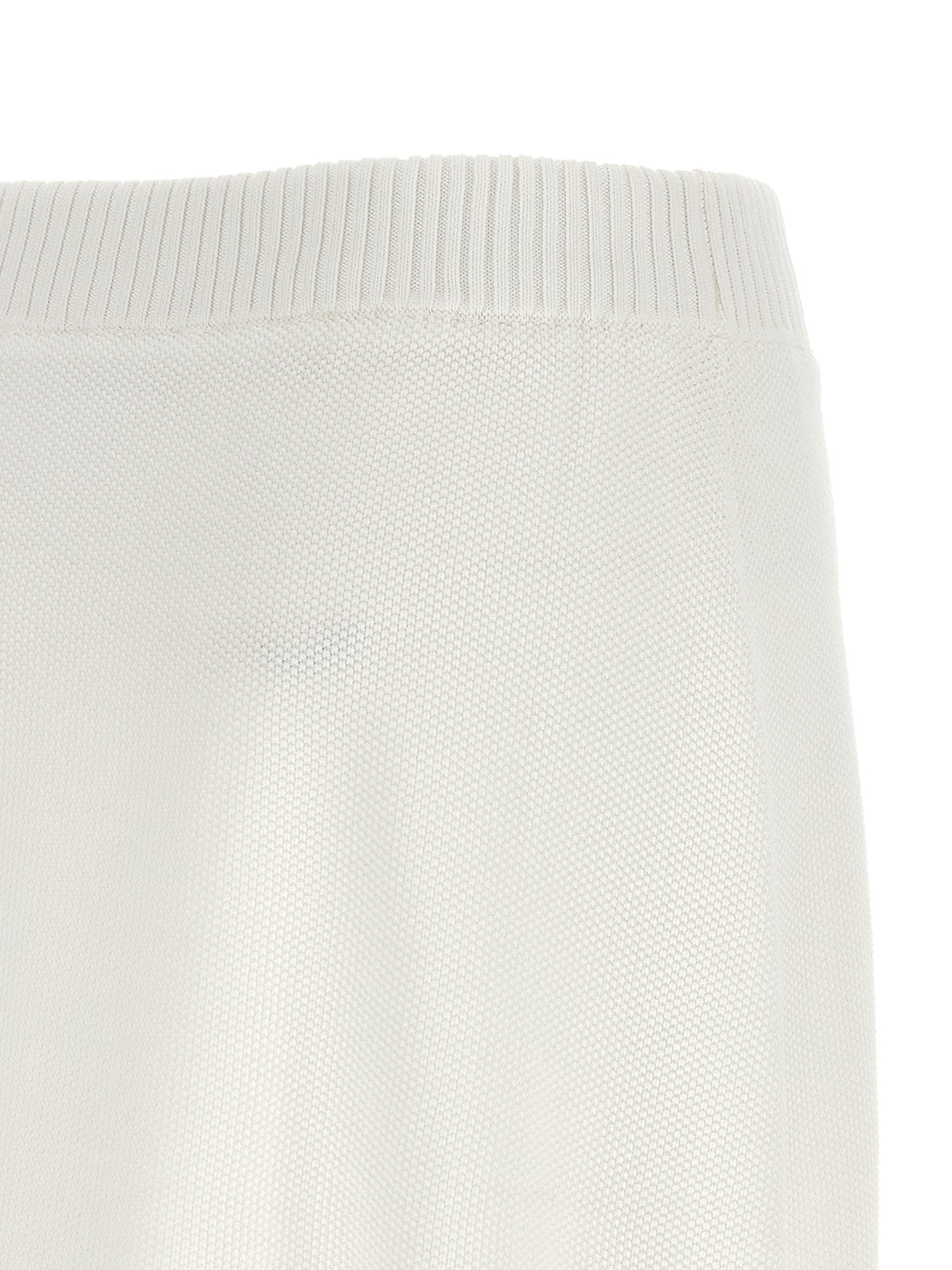 Brunello Cucinelli White Cotton Long Skirt