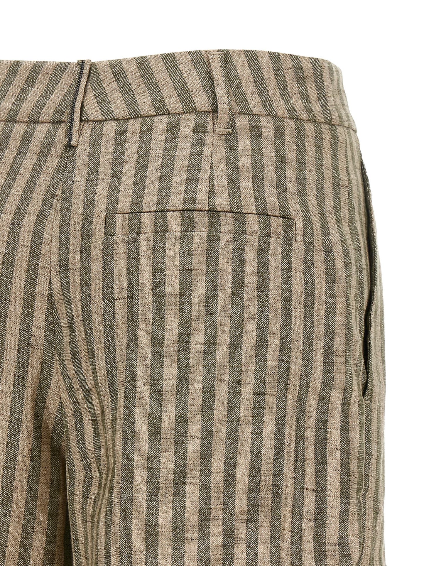 Brunello Cucinelli Bicolor Linen Bermuda Shorts
