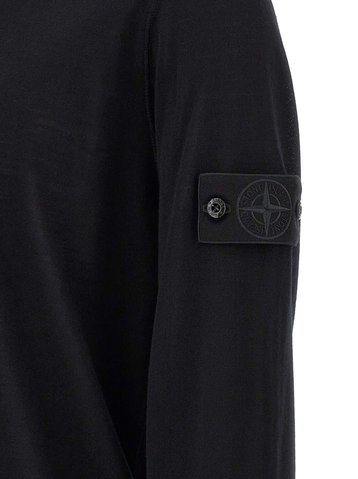 Stone Island Black Virgin Wool Cardigan