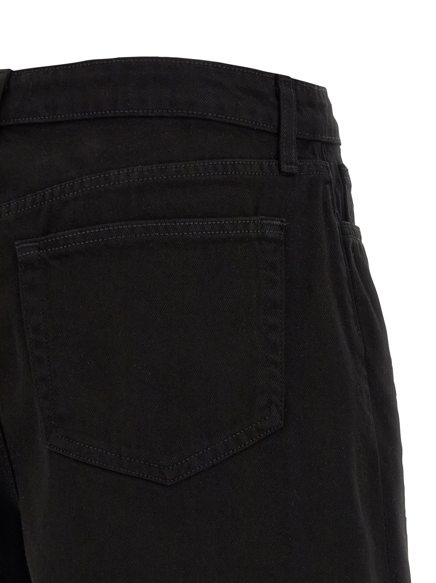 L'Agence Black Cotton Bermuda Shorts