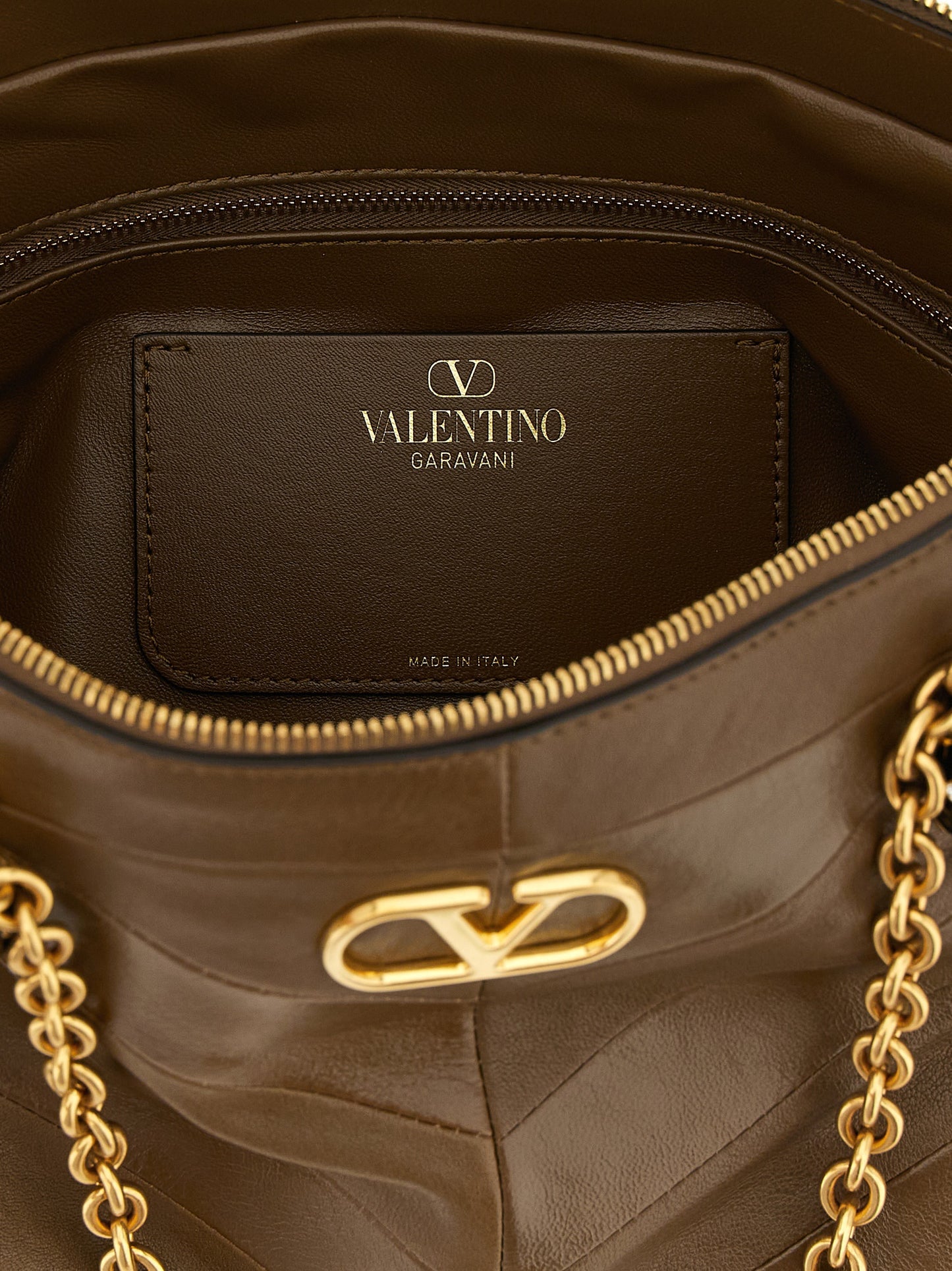 Valentino Garavani Brown Lamb Leather Shoulder Bag