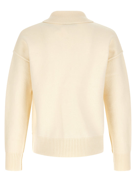 Ami Paris Bicolor Wool Polo Shirt