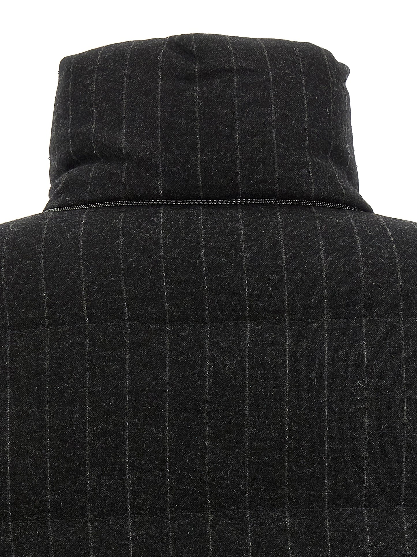 Brunello Cucinelli Gray Virgin Wool Full-Length Jacket