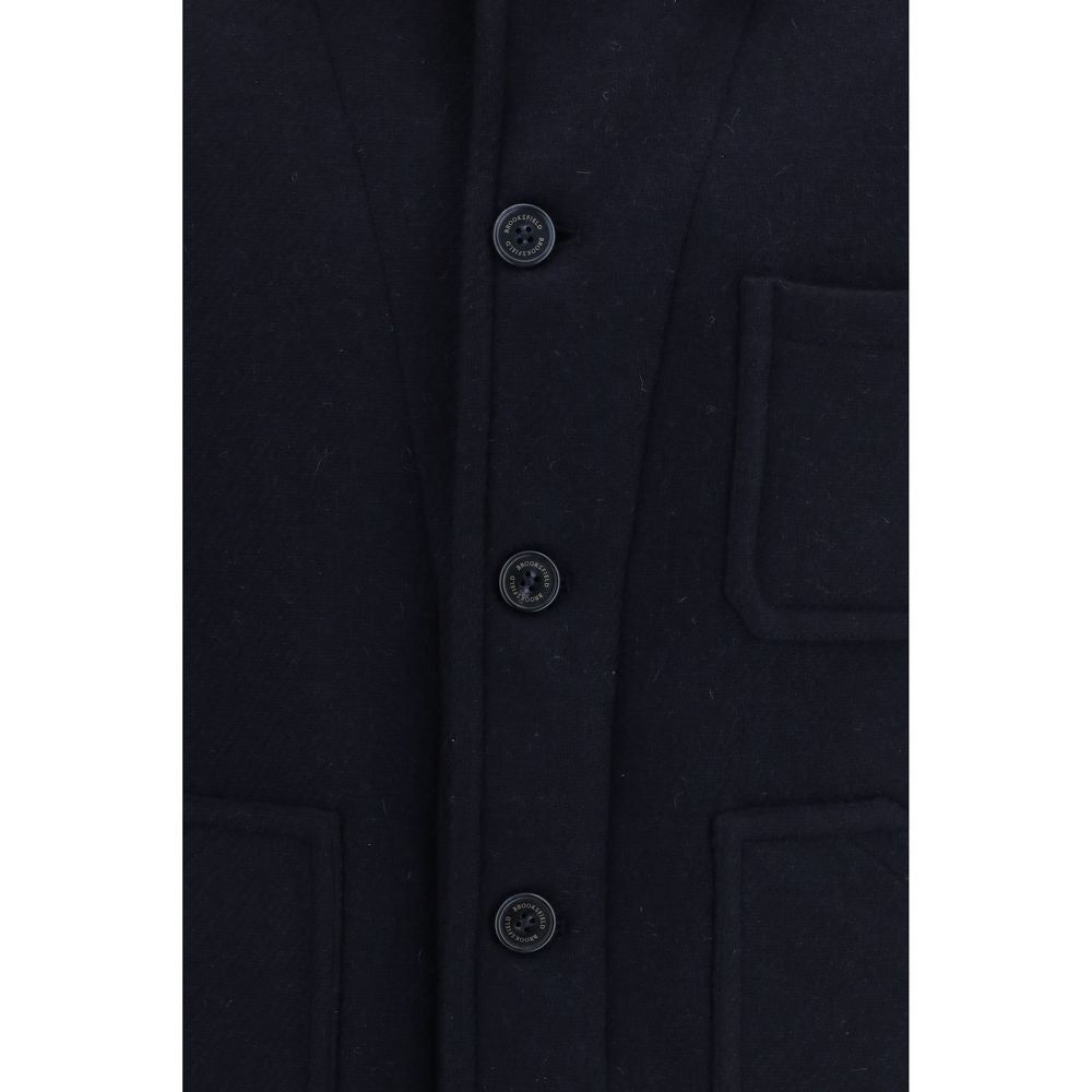 Brooksfield Blue Wool Oves Aries Full-Length Jacket