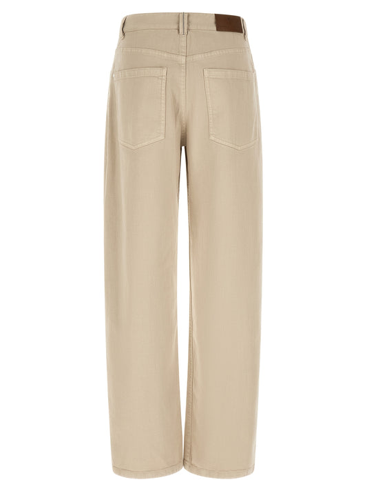 Brunello Cucinelli Beige Cotton Relaxed Fit Jeans