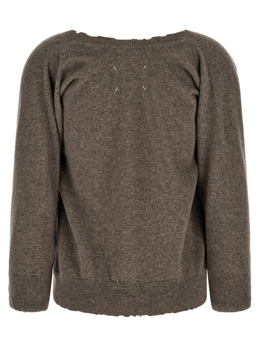 Maison Margiela Brown Virgin Wool Cardigan