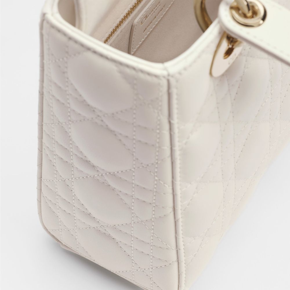 Dior White Lamb Leather Shoulder Bag