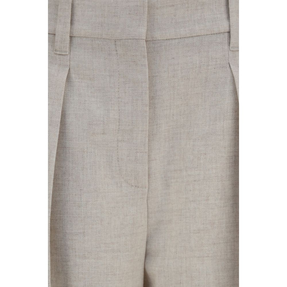 Brunello Cucinelli Beige Wool Oves Aries Dress Pants