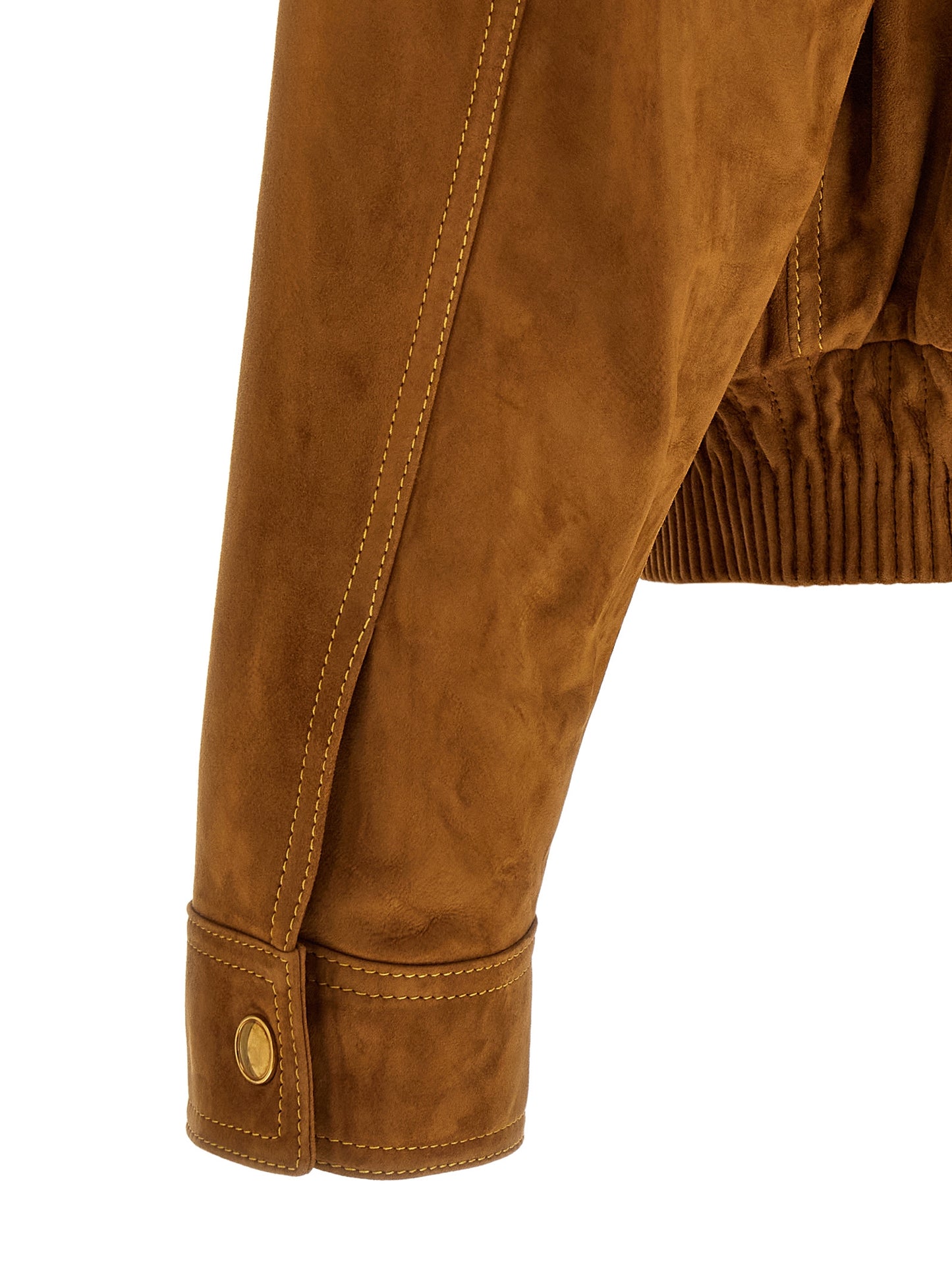 Versace Brown Lamb Leather Leather Jacket