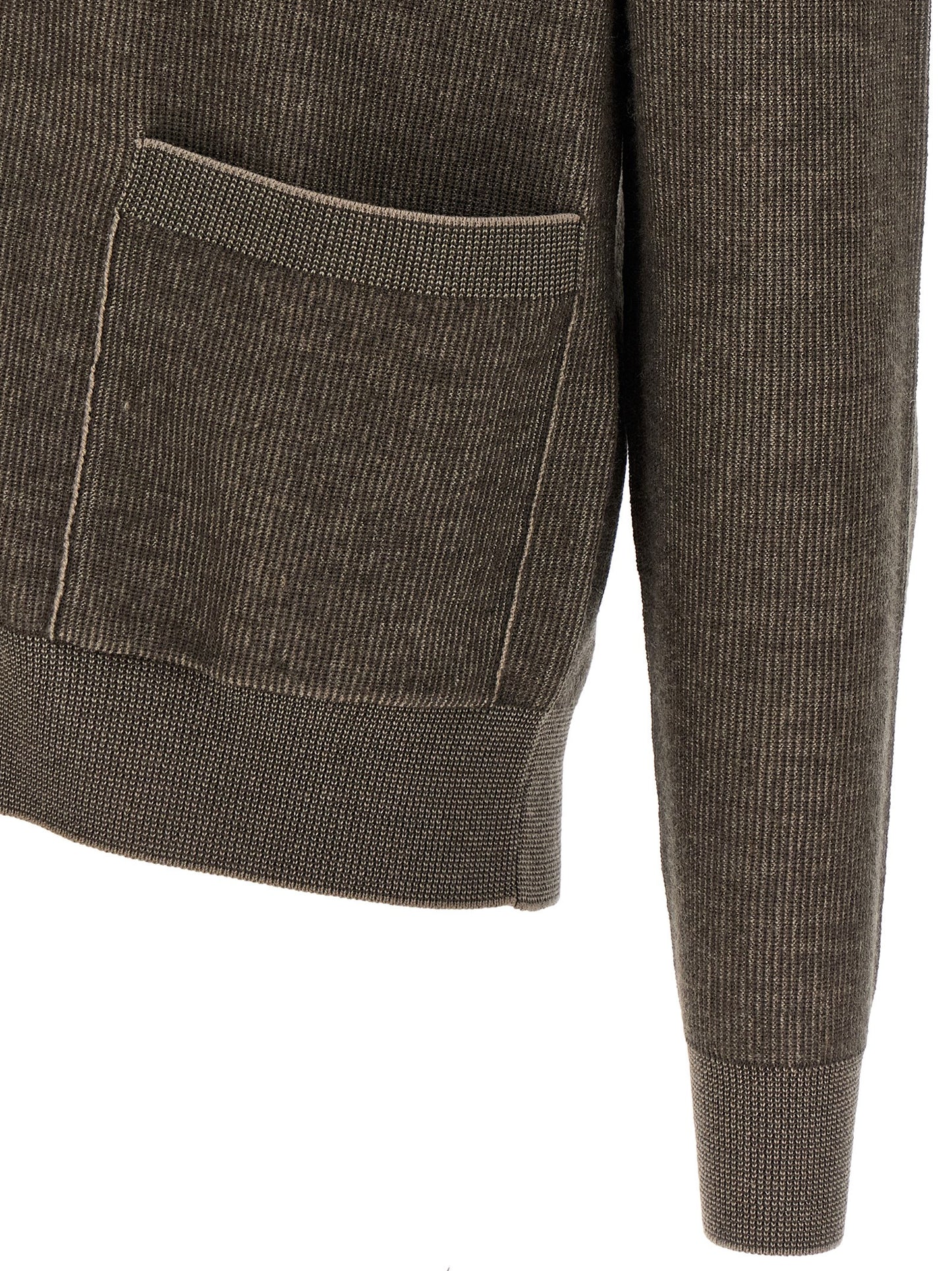 Brioni Brown Cashmere Cardigan