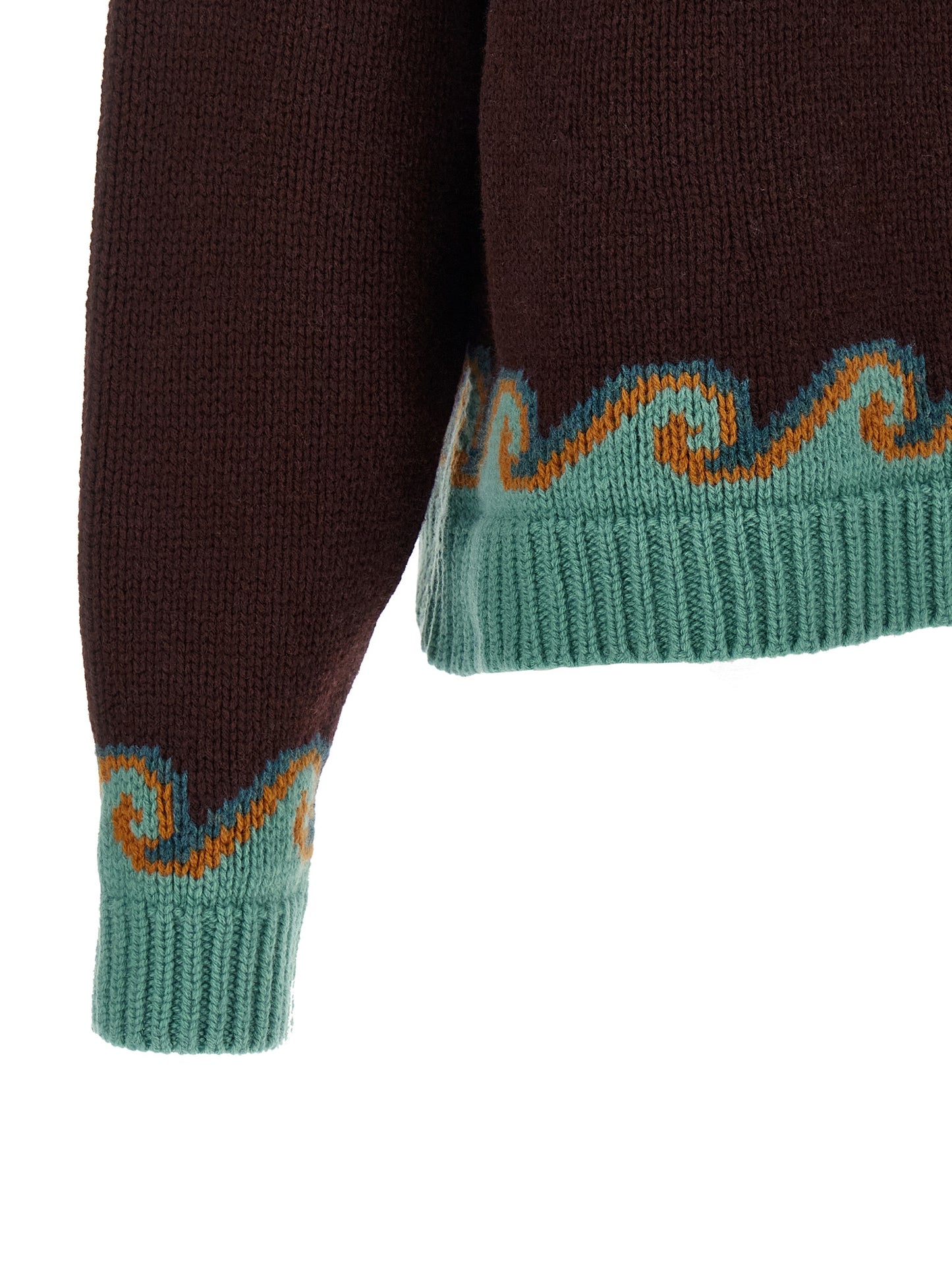 Alanui Brown Virgin Wool Cardigan