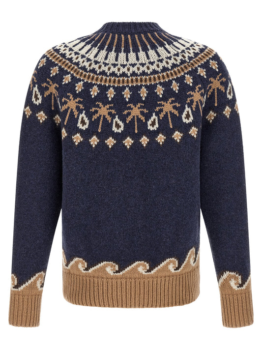 Alanui Blue Virgin Wool Cardigan