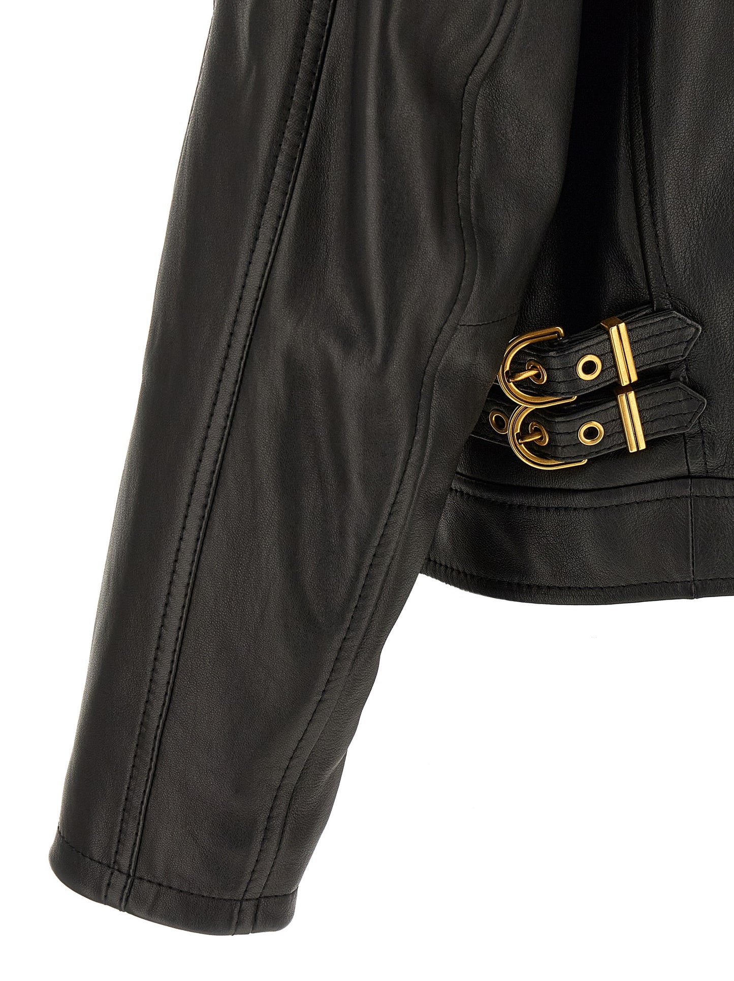 Versace Black Lamb Leather Leather Jacket