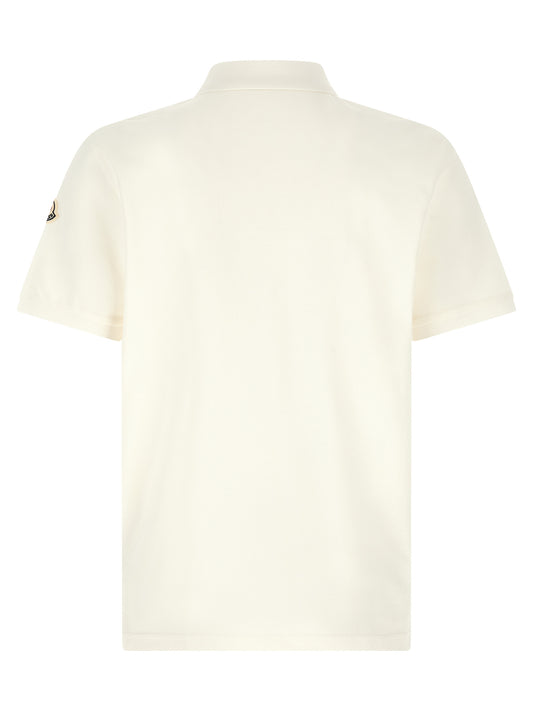 Moncler White Cotton Polo Shirt