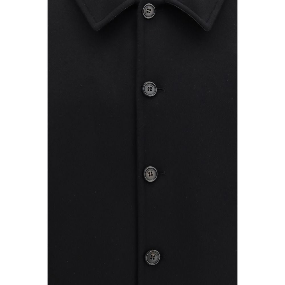 Ferragamo Black Wool Oves Aries Biker Jacket