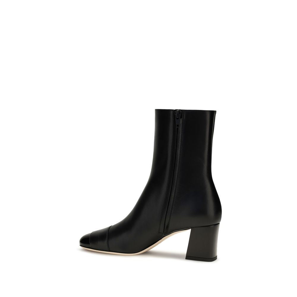 Valentino Garavani Black Calf Leather Bos Taurus Ankle Boots