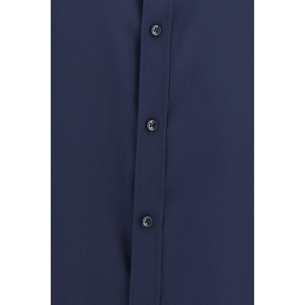 Dolce & Gabbana Blue Silk Dress Shirt