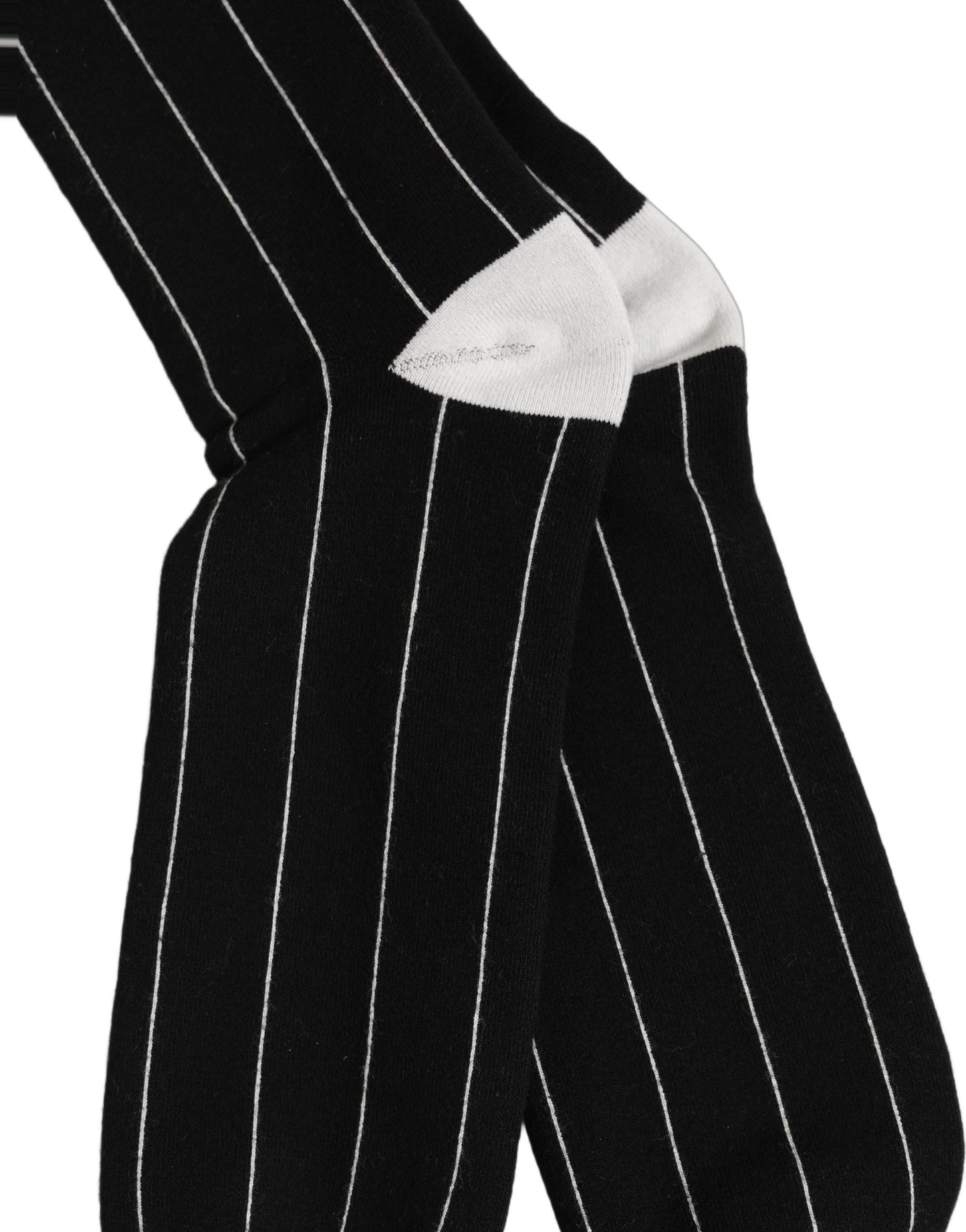 Dolce & Gabbana Men Black Pinstripe Logo Knee High Accessory Socks