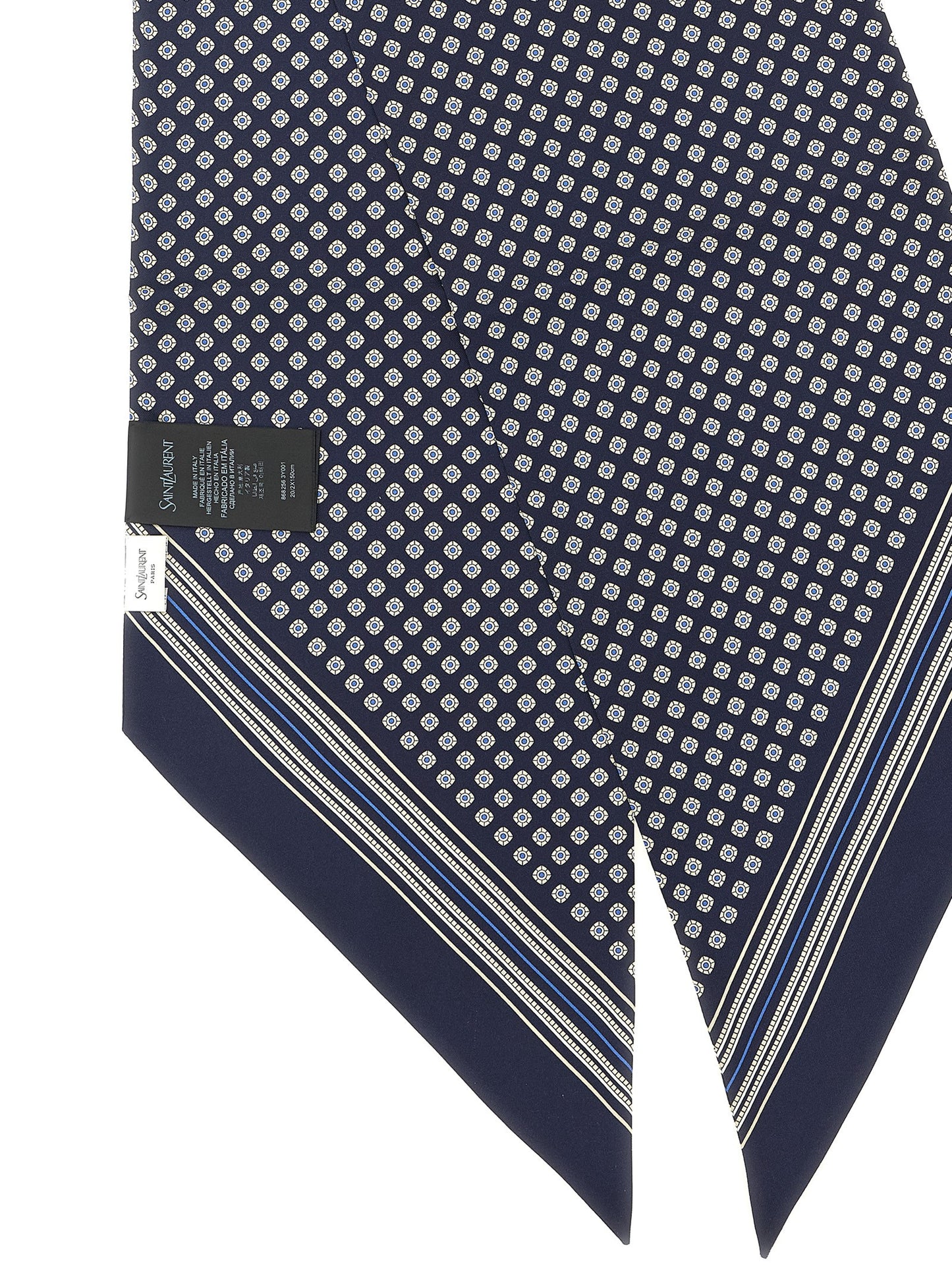Saint Laurent Blue Silk Foulard