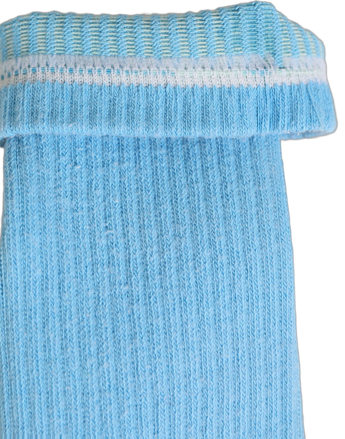 Dolce & Gabbana Light Blue Cotton Ribbed Mid Calf Accessory Socks