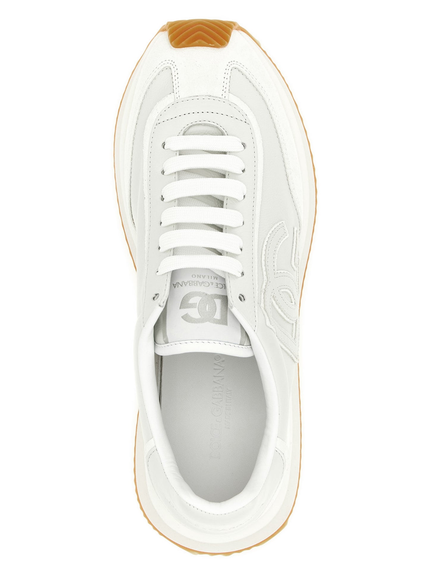 Dolce & Gabbana White Calfskin Low Top Sneakers