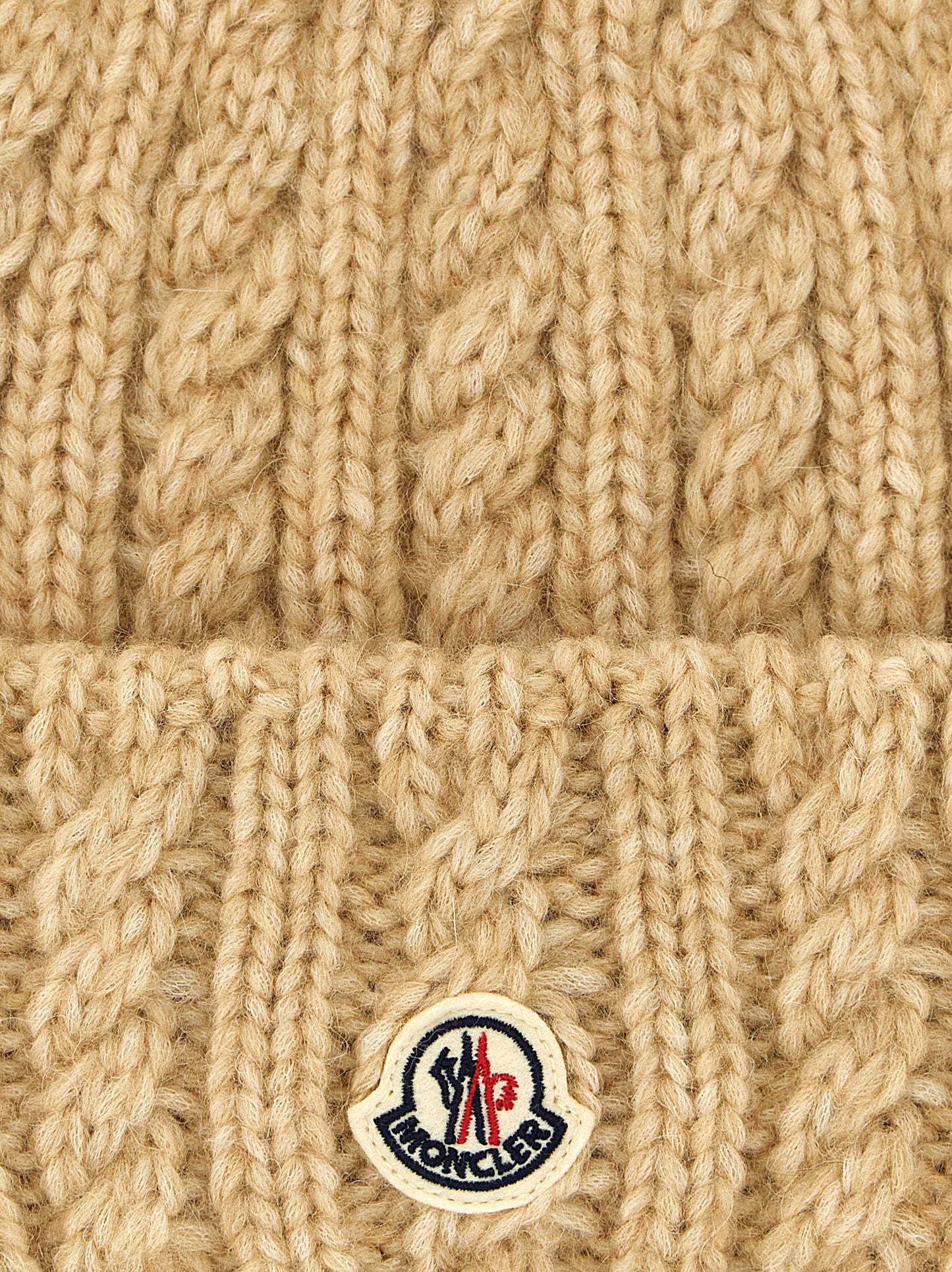 Moncler Beige Alpaca Leather Beanie
