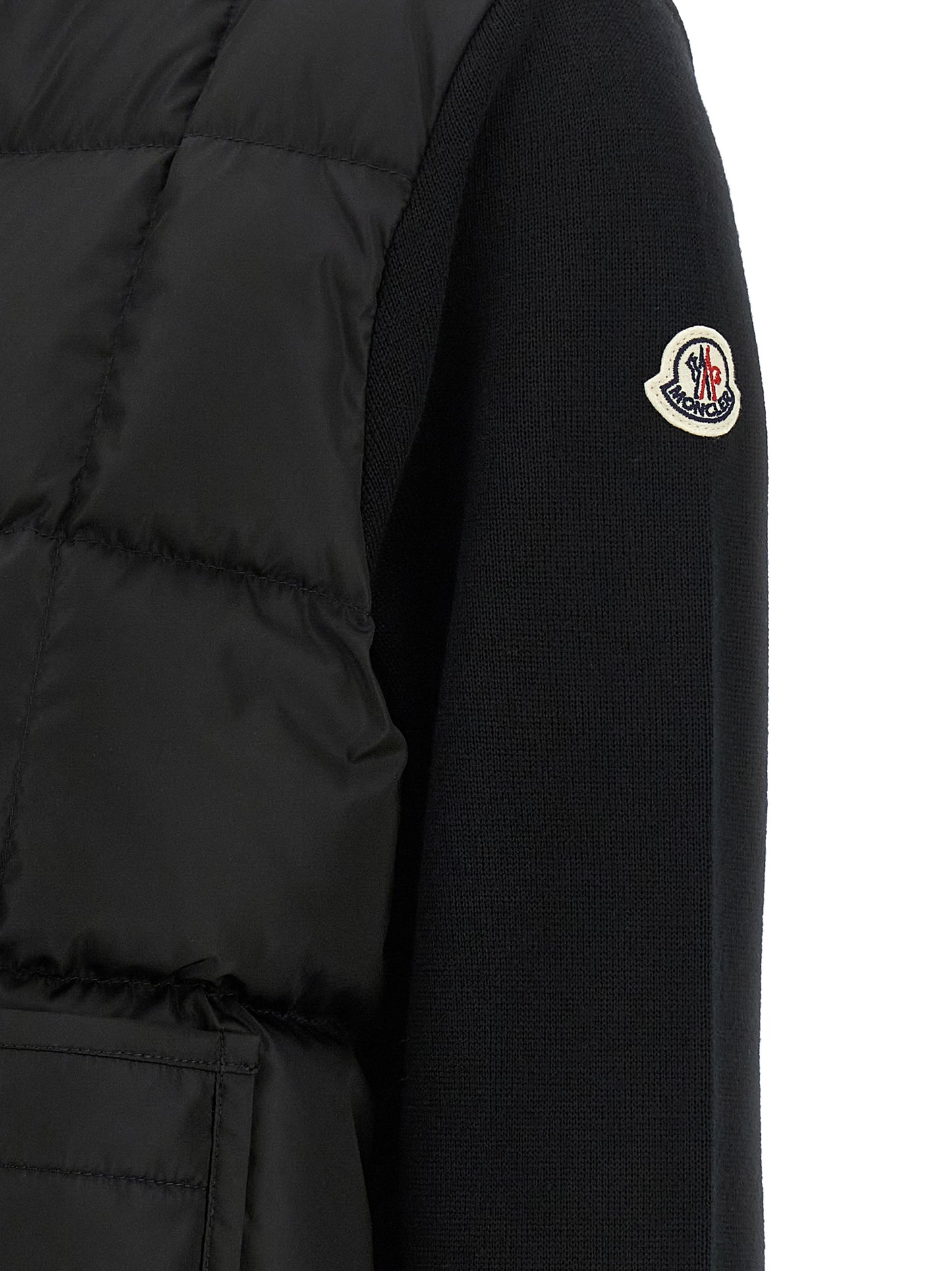 Moncler Black Virgin Wool Cardigan