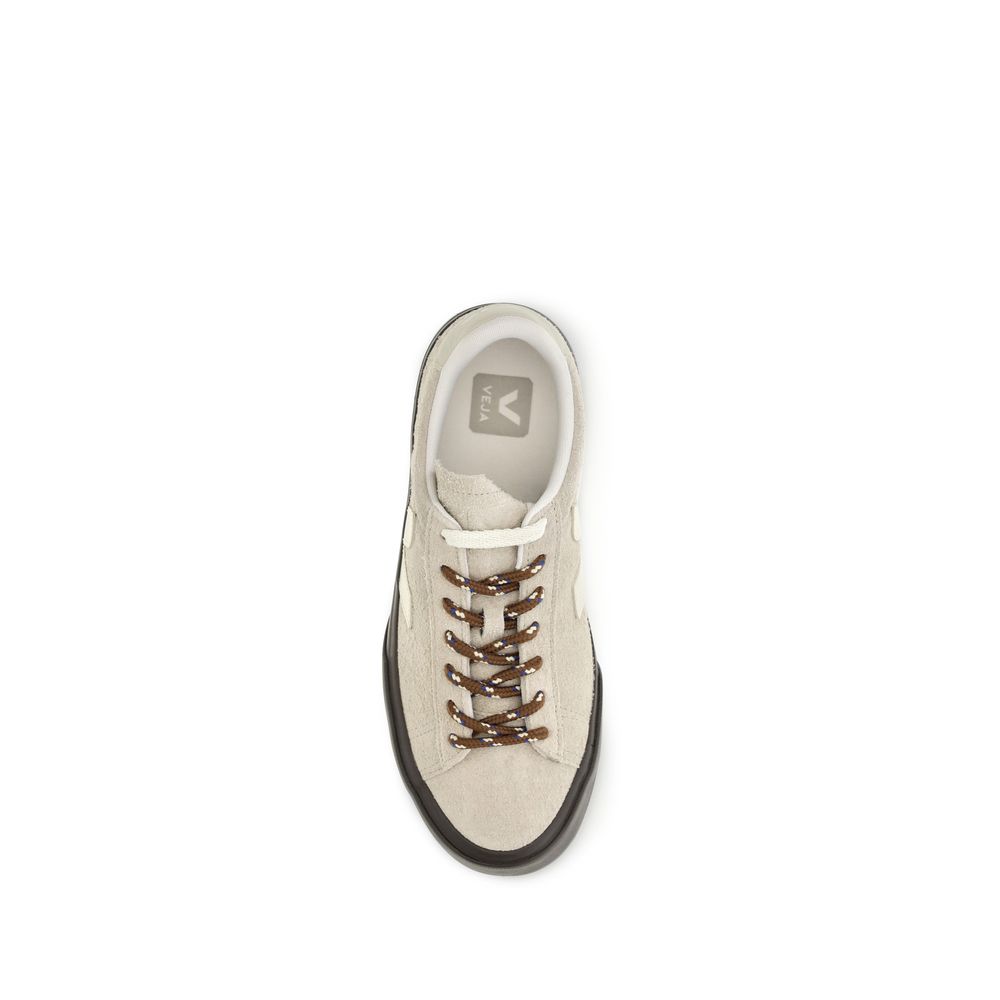 Veja Beige Suede Leather Low Top Sneakers