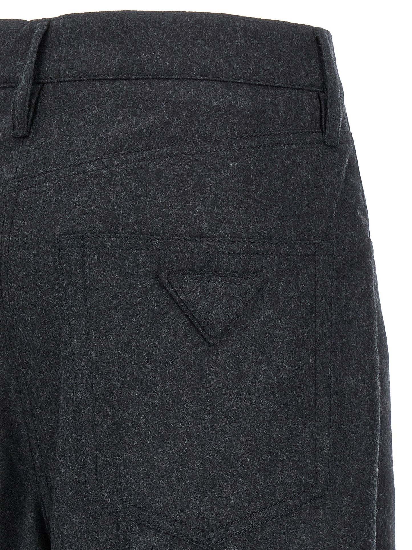 Prada Gray Virgin Wool Casual Pants