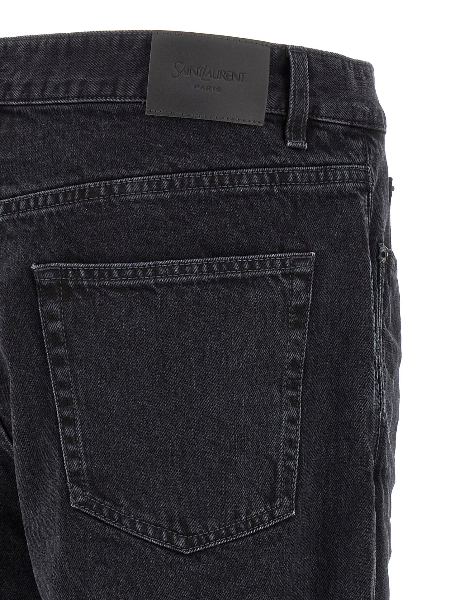Saint Laurent Black Cotton Relaxed Fit Jeans