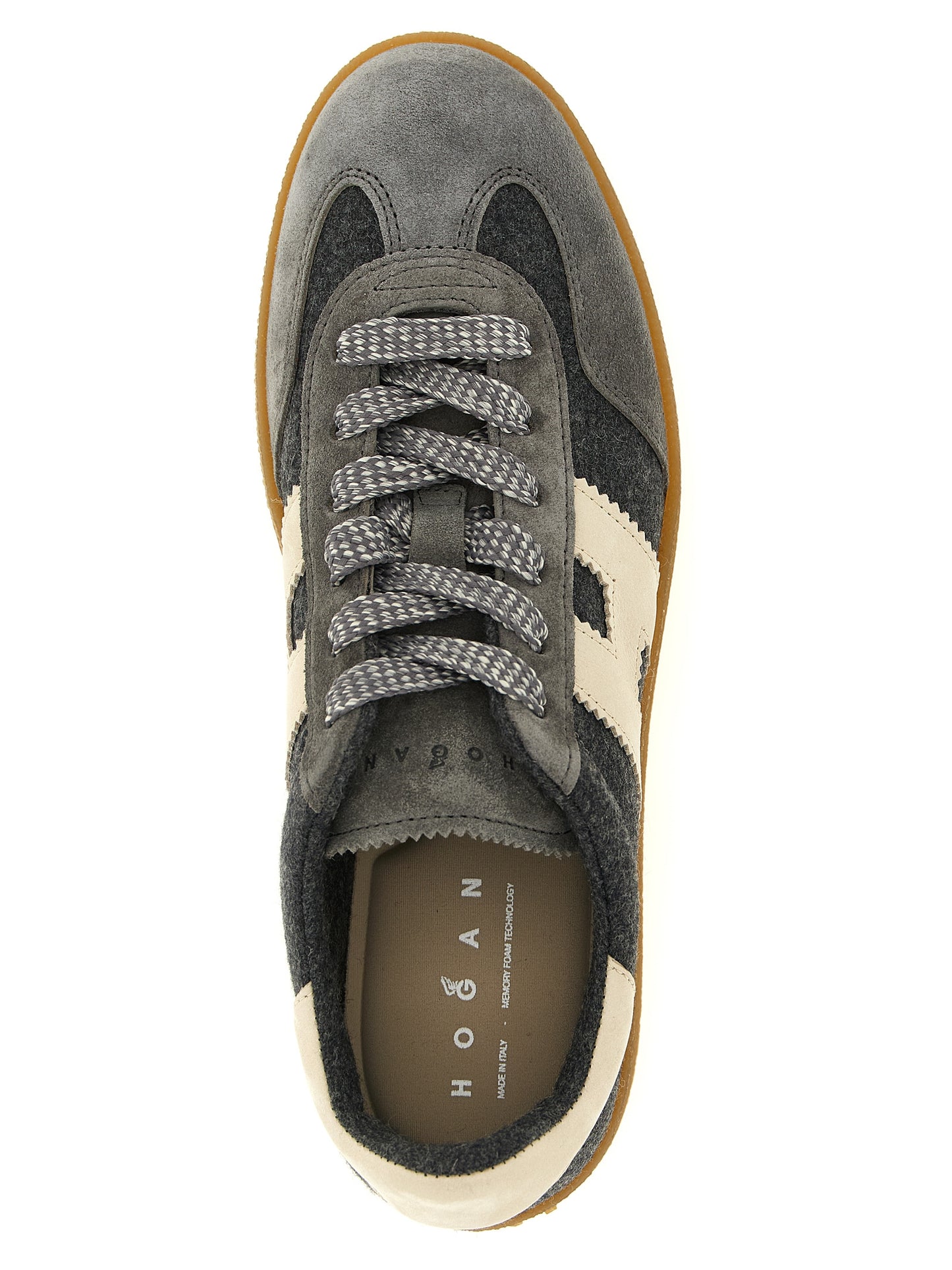Hogan Gray Wool Platform Sneakers