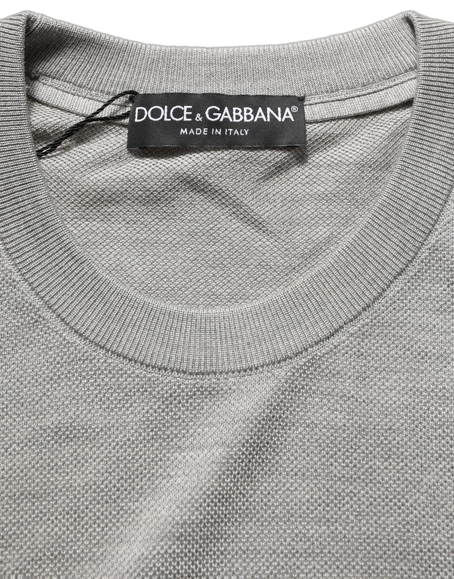 Dolce & Gabbana Gray Silk Crew Neck Short Sleeves T-shirt