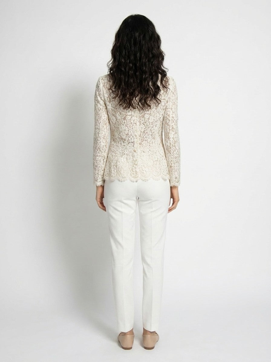 Dolce & Gabbana White Cotton Jacket