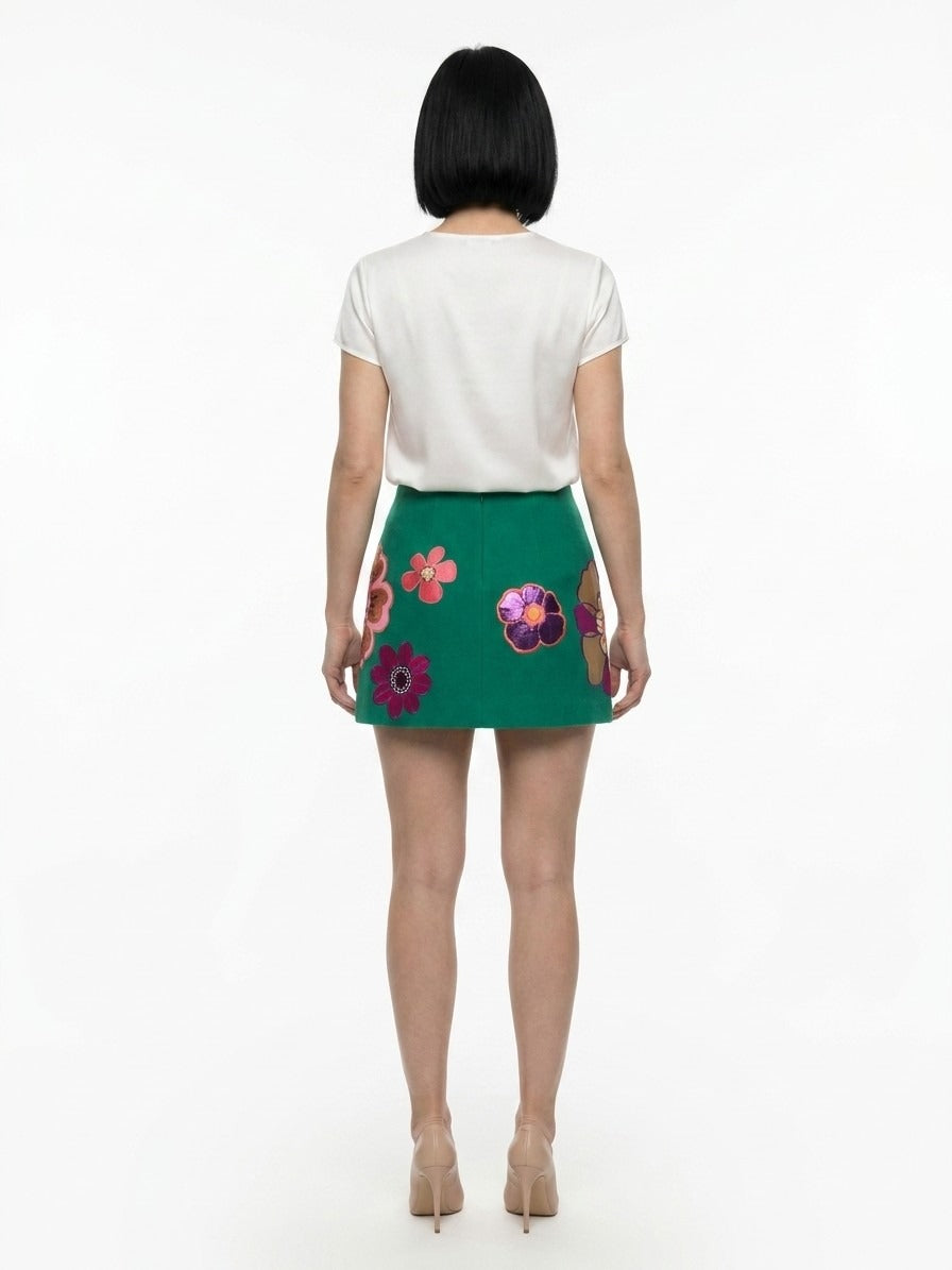 Dolce & Gabbana Green Acetate Mini Skirt