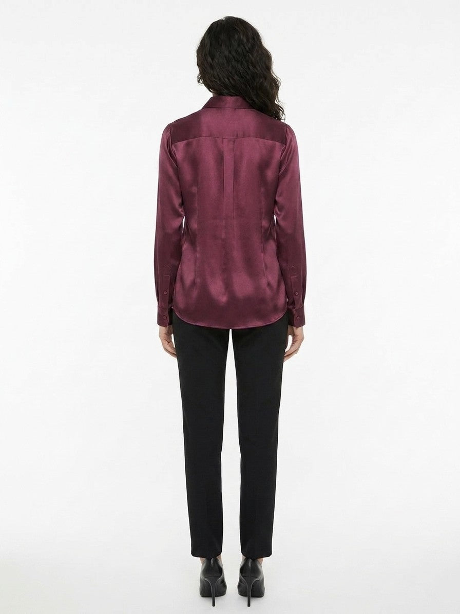 Dolce & Gabbana Burgundy Silk Shirt