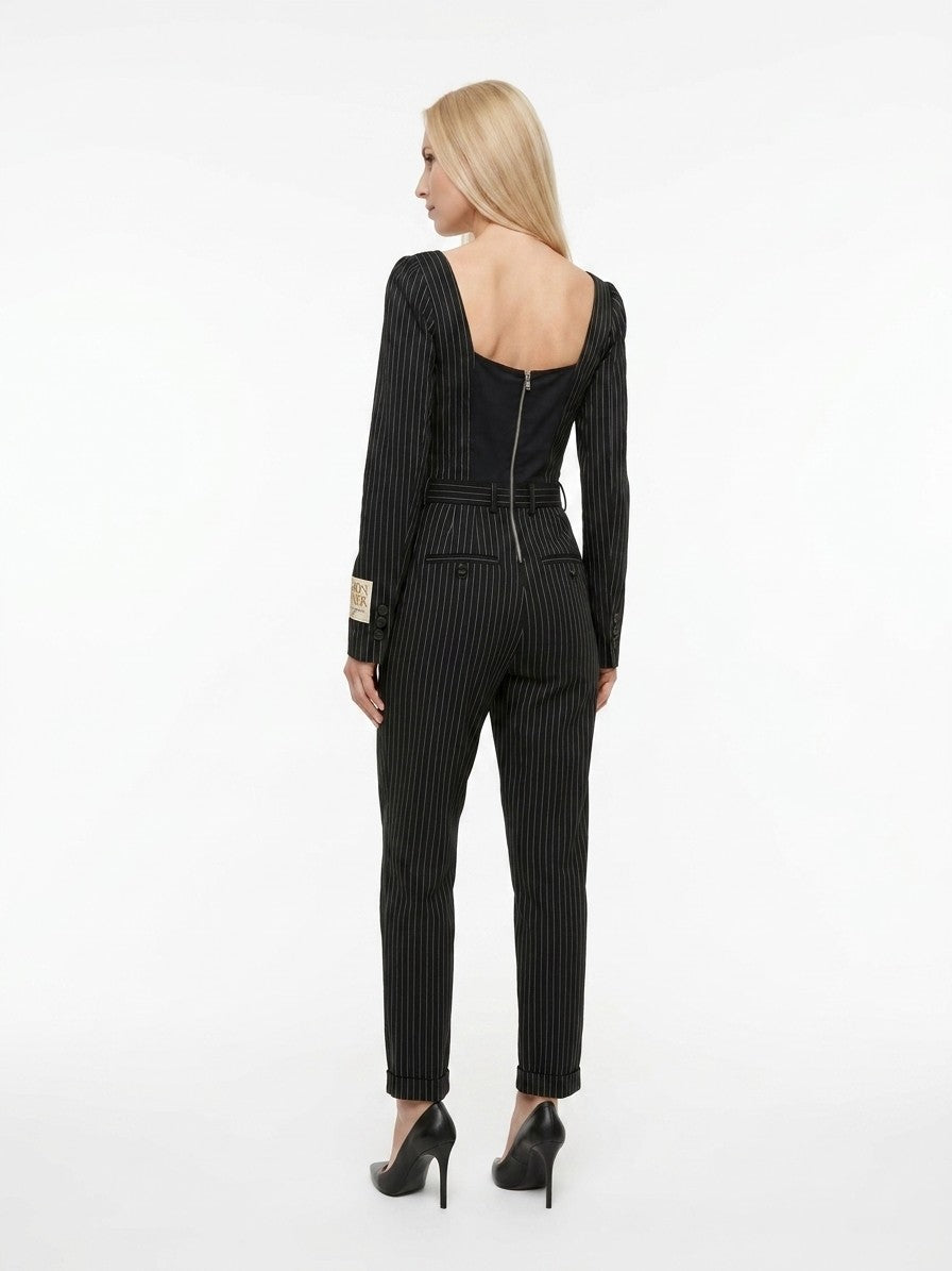 Dolce & Gabbana Black And White Cotton Jumpsuit