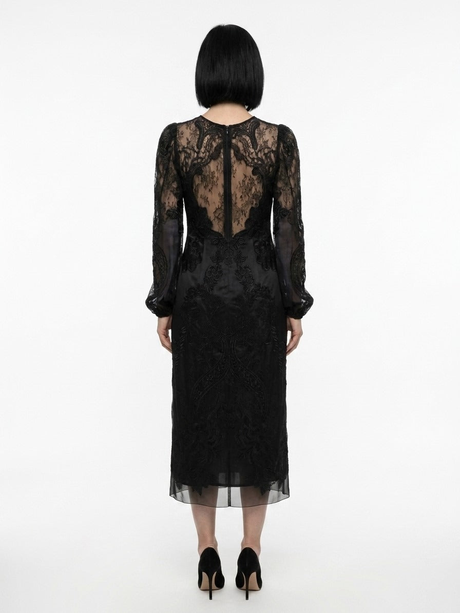 Dolce & Gabbana Black Cotton Cocktail Dress