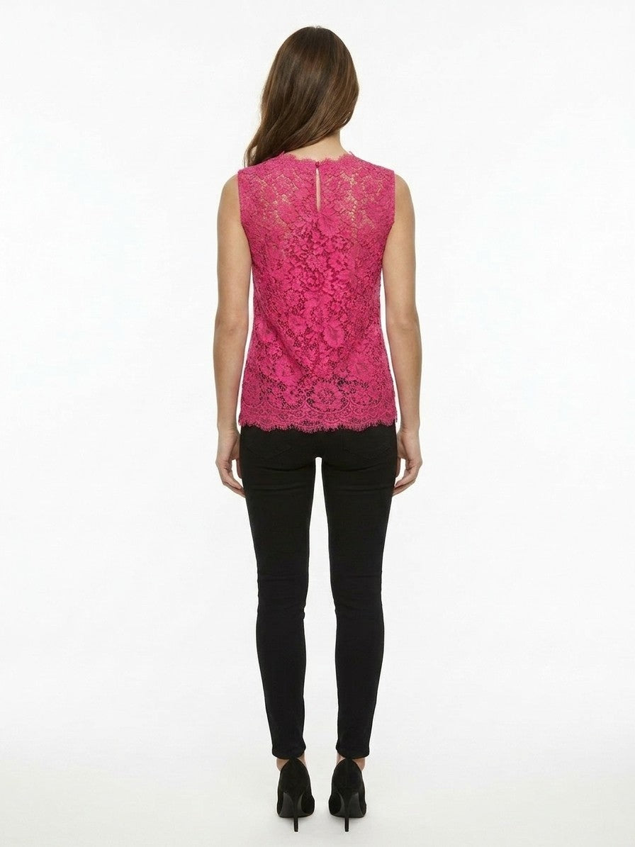 Dolce & Gabbana Pink Cotton Sleeveles T-Shirt