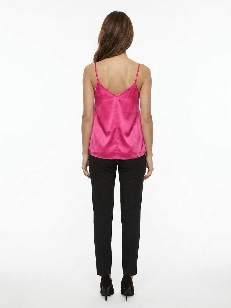 Dolce & Gabbana Pink Silk Sleeveles T-Shirt