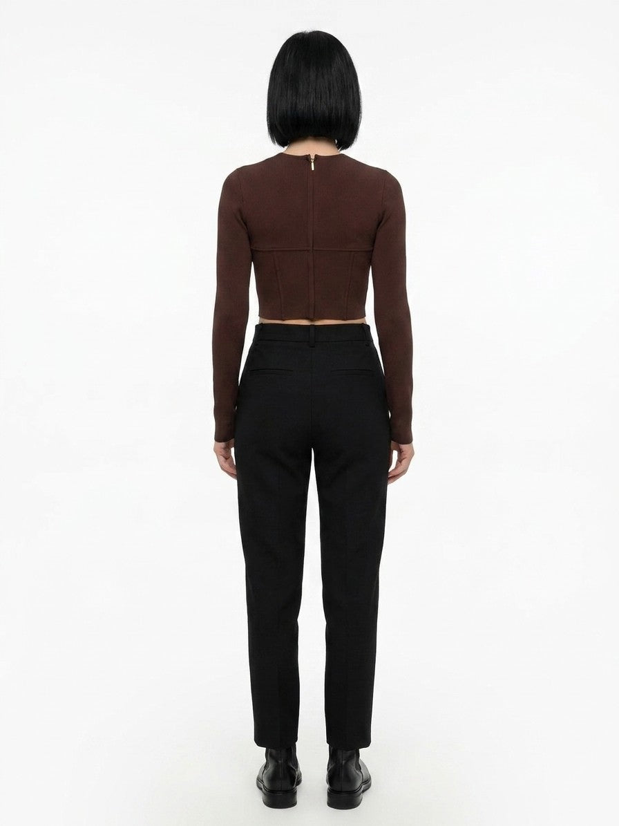 Dolce & Gabbana Brown Elastane Long Sleeve T-Shirt