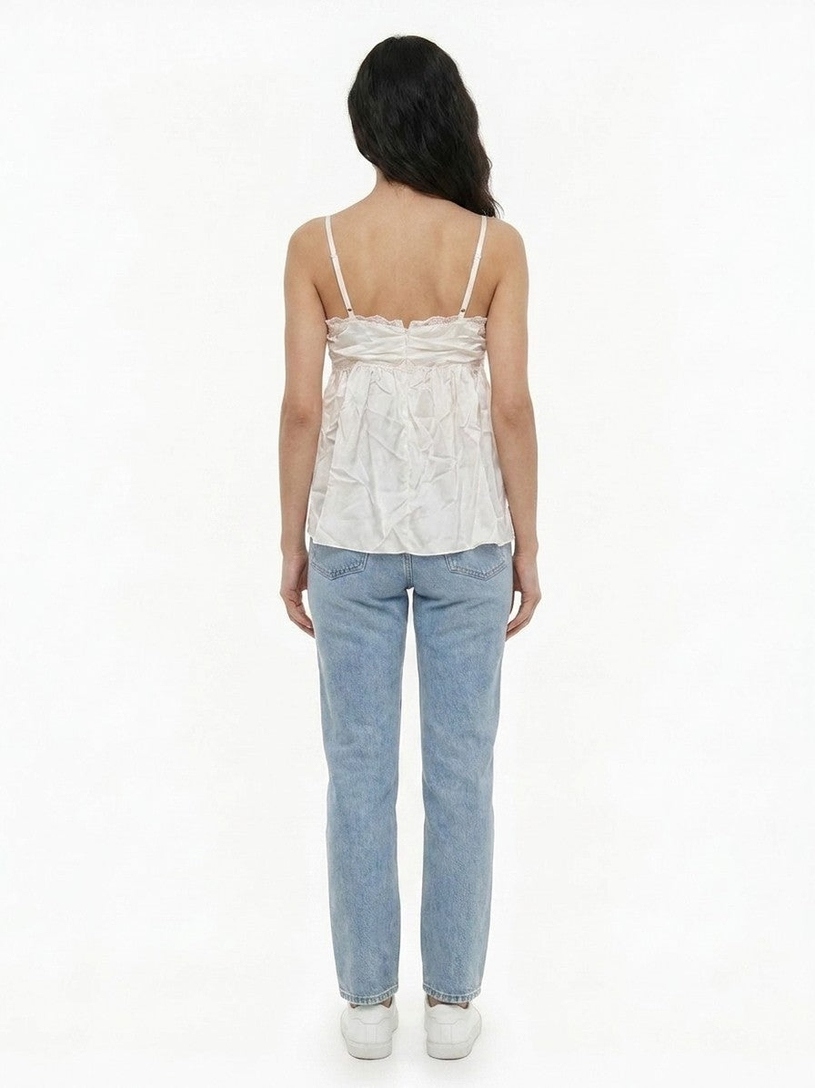 Dolce & Gabbana White Silk Sleeveles T-Shirt