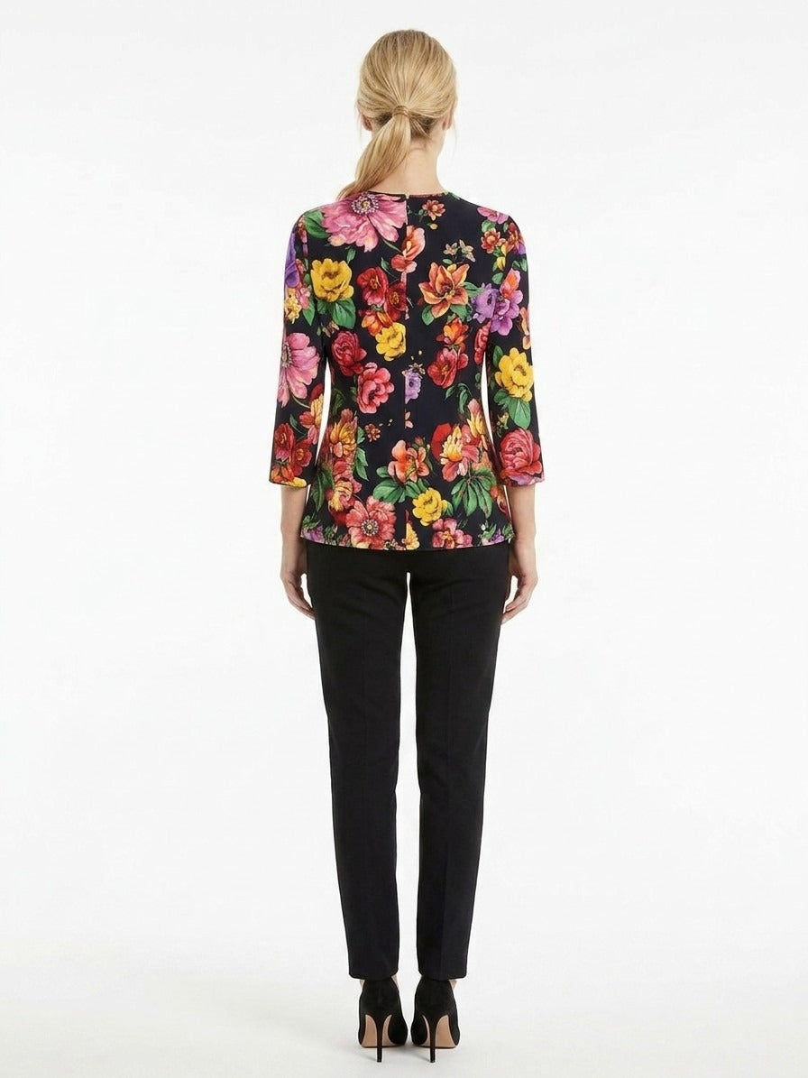 Dolce & Gabbana Multicolor Elastane Long Sleeve T-Shirt