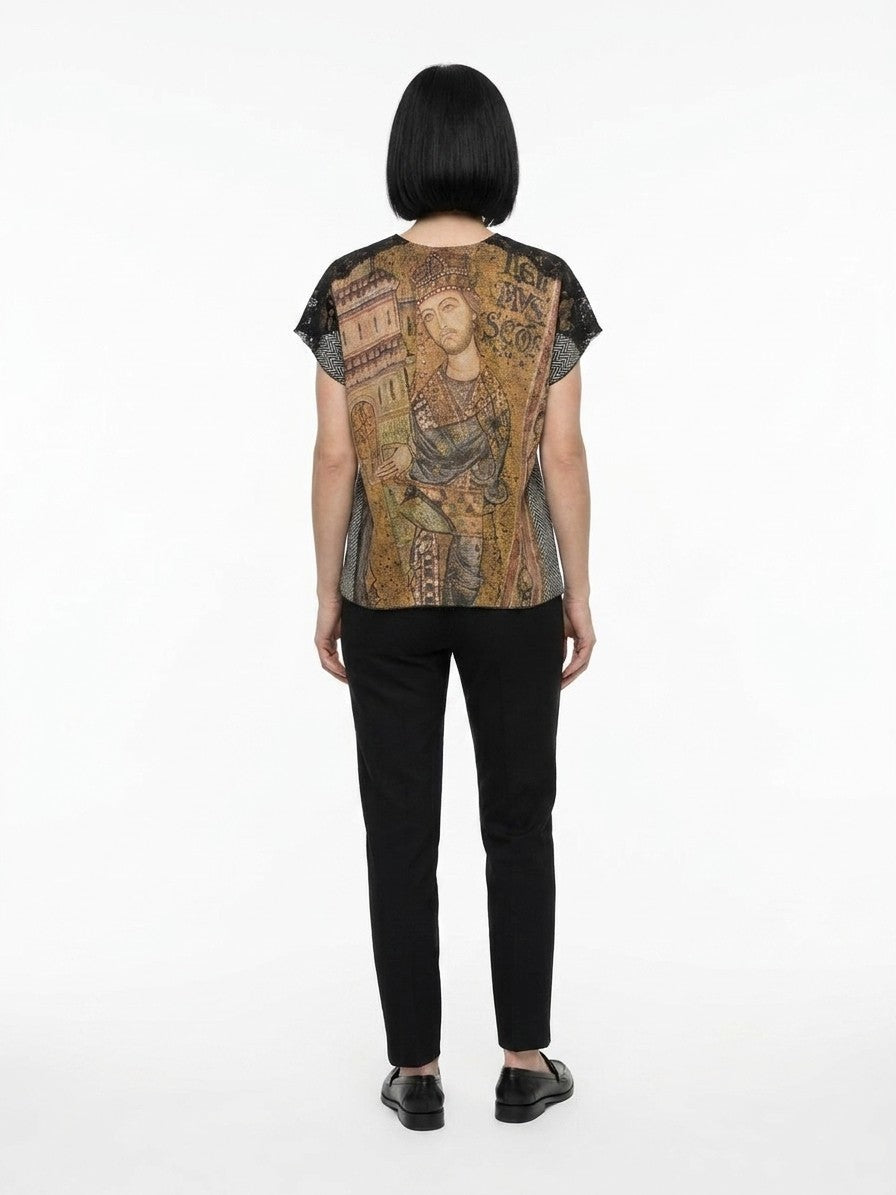 Dolce & Gabbana Gray Polyamide T-Shirt