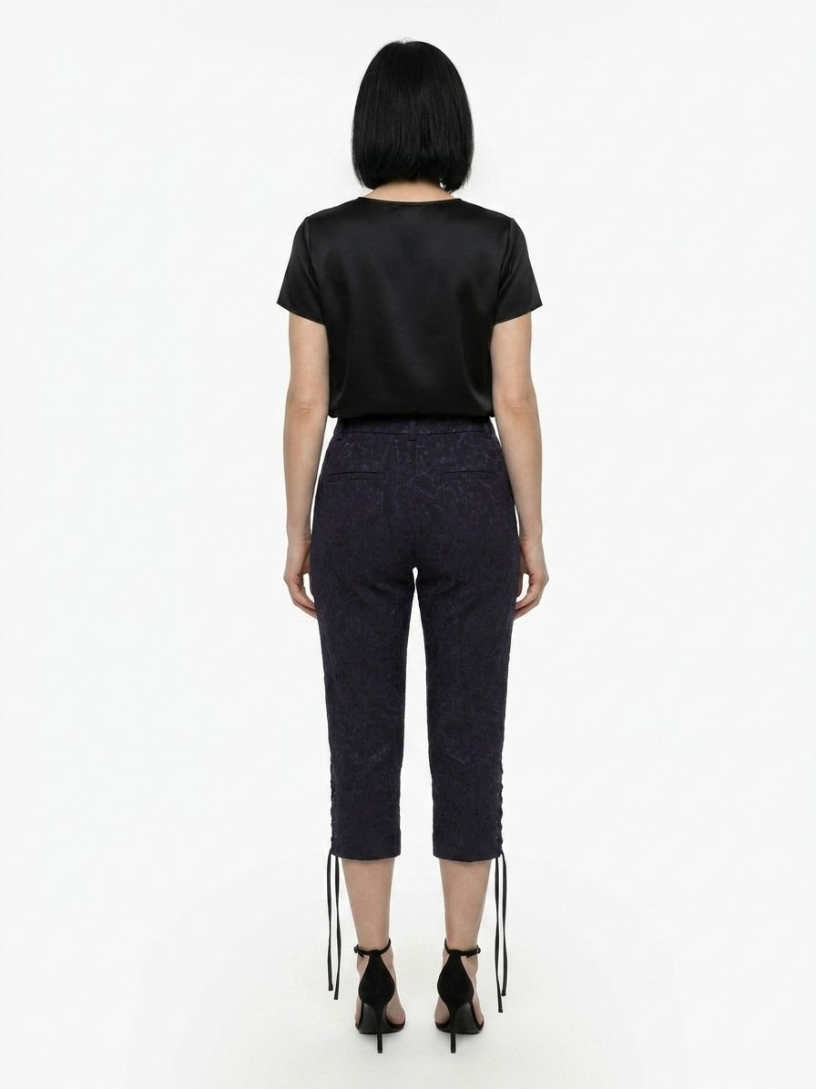 Dolce & Gabbana Black Cotton Cropped Pants