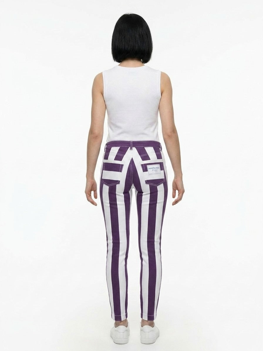 Dolce & Gabbana Bicolor Cotton Skinny Pants