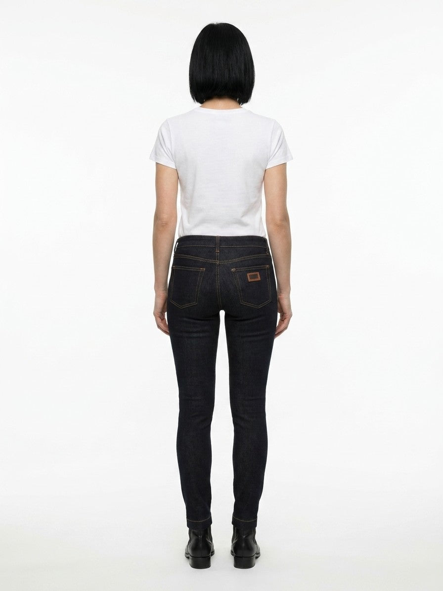 Dolce & Gabbana Blue Cotton Skinny Jeans