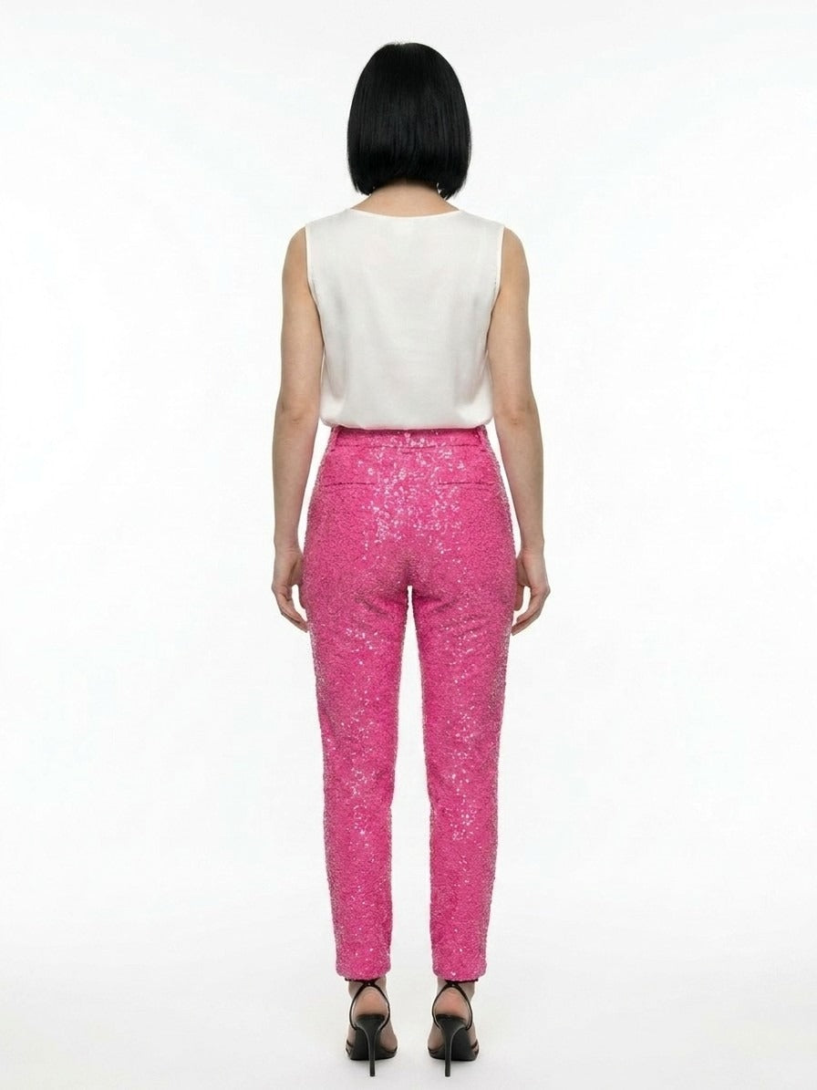 Dolce & Gabbana Pink Elastane Casual Pants